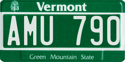 VT license plate AMU790