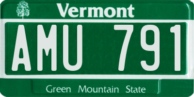 VT license plate AMU791