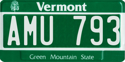 VT license plate AMU793