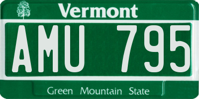 VT license plate AMU795