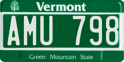 VT license plate AMU798