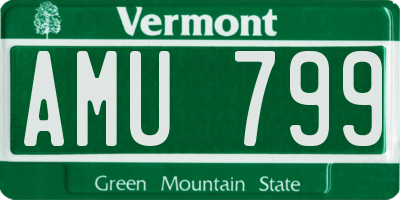 VT license plate AMU799