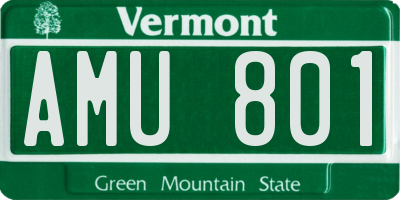 VT license plate AMU801
