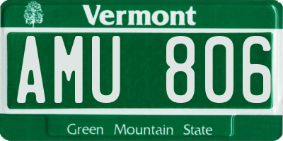 VT license plate AMU806