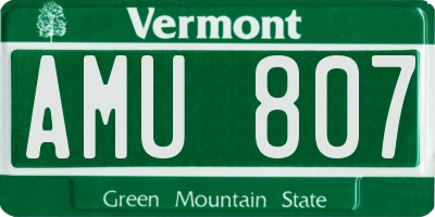 VT license plate AMU807