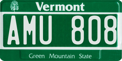VT license plate AMU808
