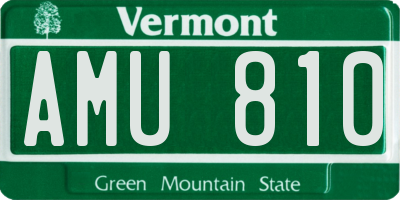 VT license plate AMU810