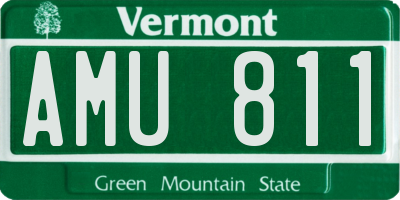 VT license plate AMU811