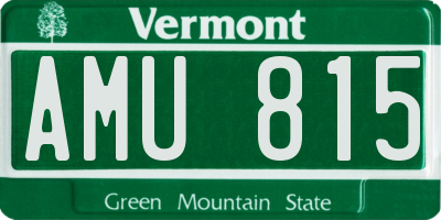 VT license plate AMU815