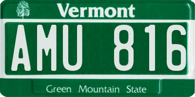 VT license plate AMU816