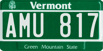 VT license plate AMU817