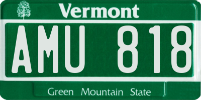 VT license plate AMU818