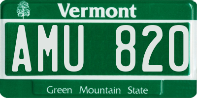 VT license plate AMU820