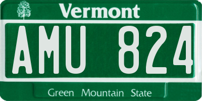 VT license plate AMU824