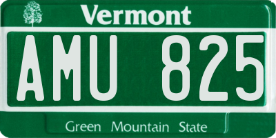 VT license plate AMU825