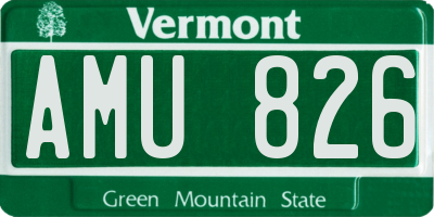 VT license plate AMU826