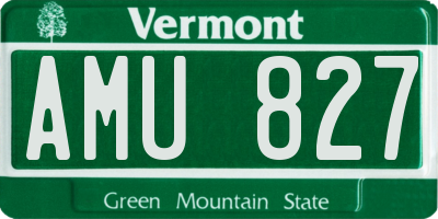 VT license plate AMU827