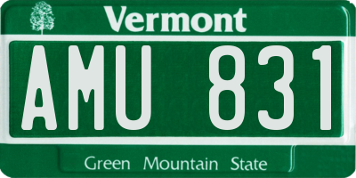 VT license plate AMU831