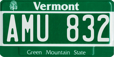 VT license plate AMU832