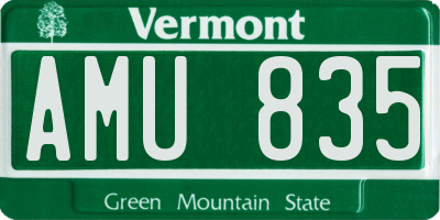 VT license plate AMU835