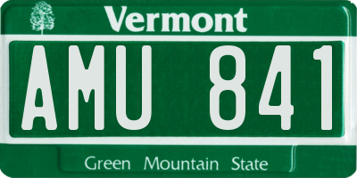 VT license plate AMU841