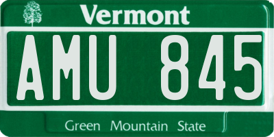 VT license plate AMU845