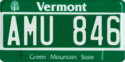 VT license plate AMU846