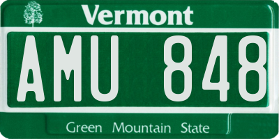 VT license plate AMU848