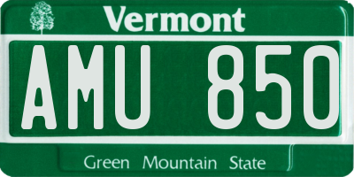 VT license plate AMU850