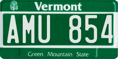 VT license plate AMU854