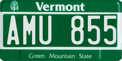 VT license plate AMU855