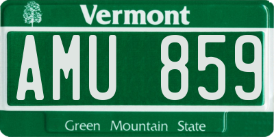 VT license plate AMU859