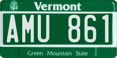 VT license plate AMU861