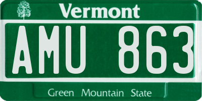 VT license plate AMU863