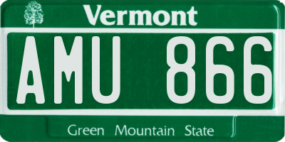 VT license plate AMU866