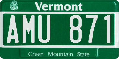 VT license plate AMU871