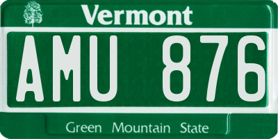 VT license plate AMU876