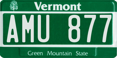 VT license plate AMU877