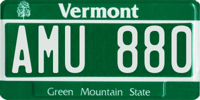 VT license plate AMU880