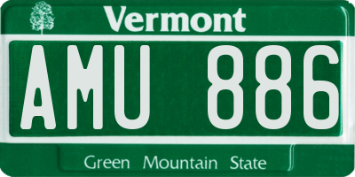 VT license plate AMU886