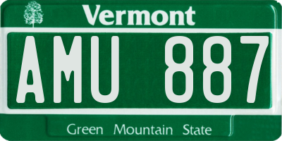 VT license plate AMU887