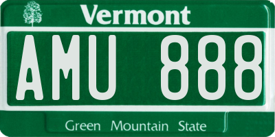VT license plate AMU888