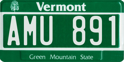 VT license plate AMU891