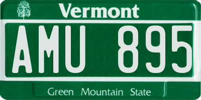 VT license plate AMU895