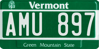 VT license plate AMU897