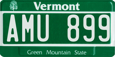 VT license plate AMU899