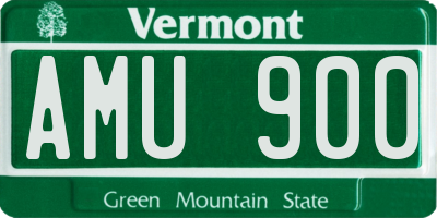 VT license plate AMU900