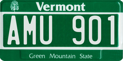 VT license plate AMU901
