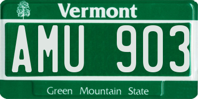 VT license plate AMU903