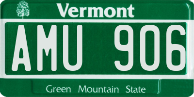 VT license plate AMU906